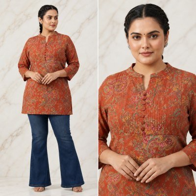 Big Size Rayon Printed Tunic Collection Size wise Combo Set
