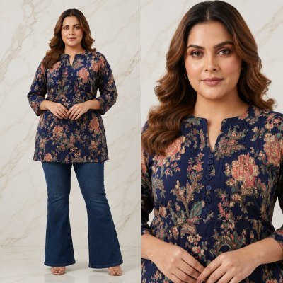 Big Size Rayon Printed Tunic Collection Size wise Combo Set