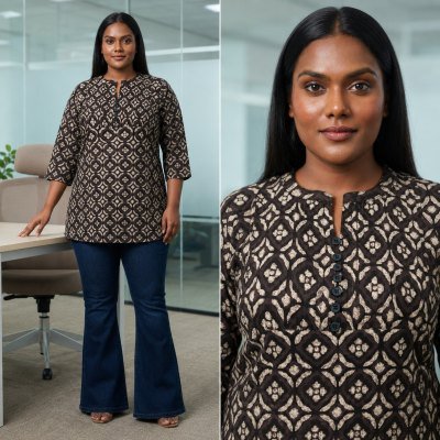Big Size Rayon Printed Tunic Collection Size wise Combo Set