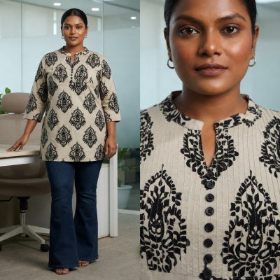 Big Size Rayon Printed Tunic Collection Size wise Combo Set