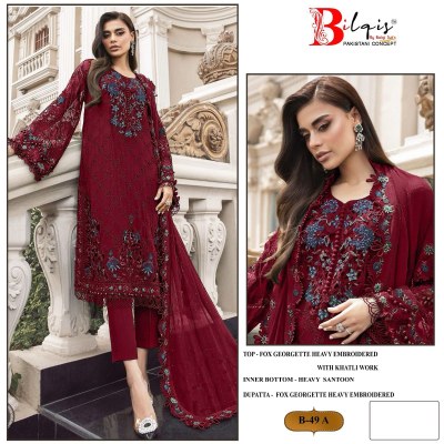 Bilqis by D No B 49 A to D embroidered designer Pakistani suit catalogue Amavi