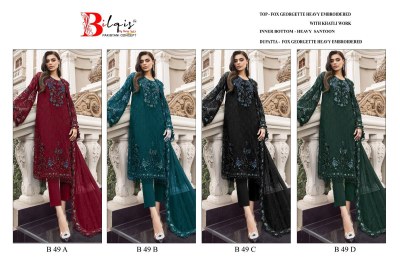 Bilqis by D No B 49 A to D embroidered designer Pakistani suit catalogue pakistani suit catalogs