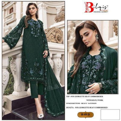 Bilqis by D No B 49 A to D embroidered designer Pakistani suit catalogue pakistani suit catalogs