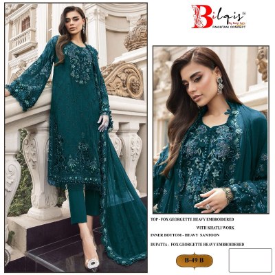 Bilqis by D No B 49 A to D embroidered designer Pakistani suit catalogue pakistani suit catalogs