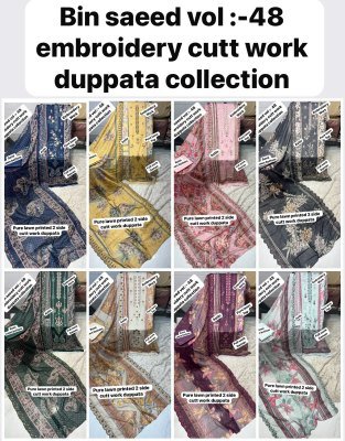 Bin Saeed Vol-48 Pakistani Heavy Lawn Cotton Embroidered Dress Material dress material catalogs