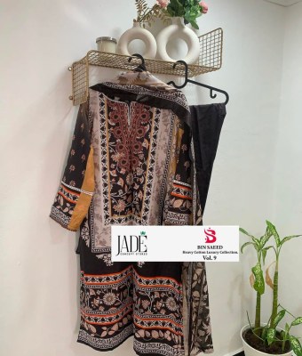 Bin saeed vol 9 by Jade Pure Heavy lawn cotton Readymade  Pakistani suit catalogue at affordable rate pakistani suit catalogs
