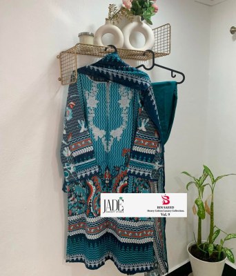 Bin saeed vol 9 by Jade Pure Heavy lawn cotton Readymade  Pakistani suit catalogue at affordable rate pakistani suit catalogs