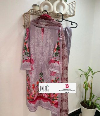 Bin saeed vol 9 by Jade Pure Heavy lawn cotton Readymade  Pakistani suit catalogue at affordable rate pakistani suit catalogs