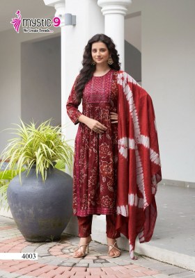 Black Beauty vol 4 by Mystic 9 Premium Quality reyon foil printed nyra cut readymade suit collection readymade suit catalogs