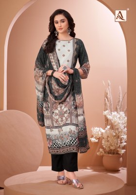 Black Mirror by Alok Suit Viscose Maslin digital printed dress material catalogue at affordable rate dress material catalogs
