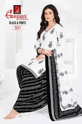 Black and White vol 3 Ganpati Heavy Cotton printed Dress material at affordable  price wholesale catalogs