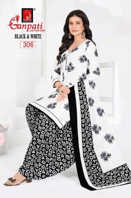 Black and White vol 3 Ganpati Heavy Cotton printed Dress material at affordable  price dress material catalogs