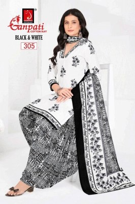 Black and White vol 3 Ganpati Heavy Cotton printed Dress material at affordable  price dress material catalogs