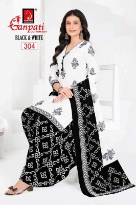 Black and White vol 3 Ganpati Heavy Cotton printed Dress material at affordable  price dress material catalogs