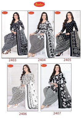 Black and white by baalar pure cotton printed unstitched suit catalogue at affordable rate dress material catalogs