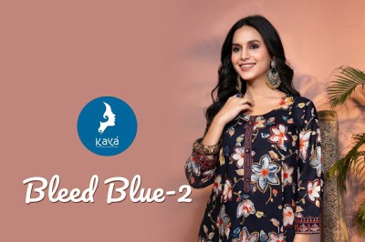 Bleed Blue 2 by Kaya Reyon foil printed anarkali kurti collection at affordable rate kurtis catalogs