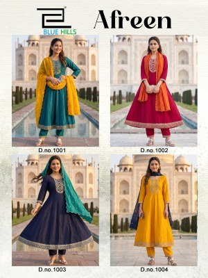 Blue Hills Afreen 3-Piece Anarkali Kurti Set  fancy Anarkali suit catalogs