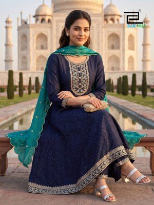 Blue Hills Afreen 3-Piece Anarkali Kurti Set  fancy Anarkali suit catalogs
