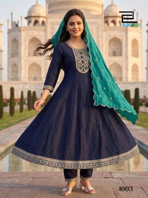 Blue Hills Afreen 3-Piece Anarkali Kurti Set  fancy Anarkali suit catalogs