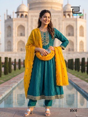 Blue Hills Afreen 3-Piece Anarkali Kurti Set  fancy Anarkali suit catalogs