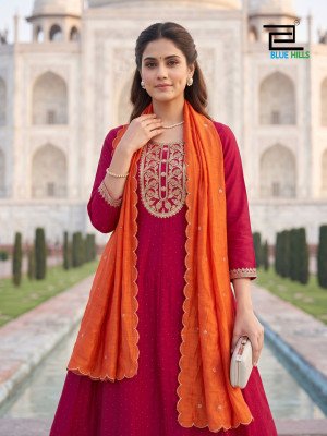 Blue Hills Afreen 3-Piece Anarkali Kurti Set  fancy Anarkali suit catalogs