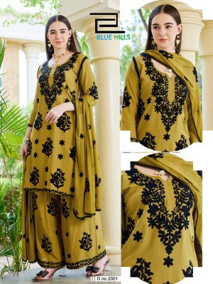 Blue Hills Black Bunny Vol. 30 Rayon Kurti Plazzo with Naznin Dupatta Set Fancy Palazzo suit catalogue