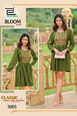 Blue Hills Bloom Vol 3 Rayon Fancy Kurti Tunic Western Catalog Wholesale kurtis catalogs