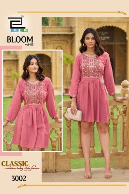 Blue Hills Bloom Vol 3 Rayon Fancy Kurti Tunic Western Catalog Wholesale kurtis catalogs