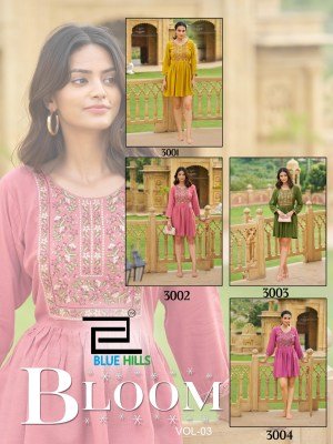 Blue Hills Bloom Vol 3 Rayon Fancy Kurti Tunic Western Catalog Wholesale kurtis catalogs