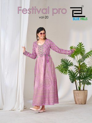 Blue Hills Festival Pro Vol. 20 Rayon 14KG Anarkali Gown Kurti  