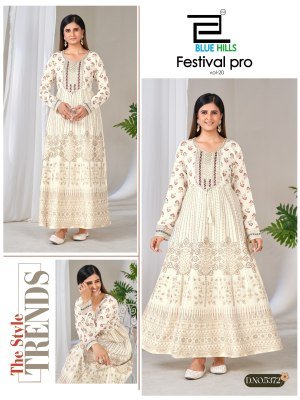 Blue Hills Festival Pro Vol. 20 Rayon 14KG Anarkali Gown Kurti  fancy Anarkali suit catalogs