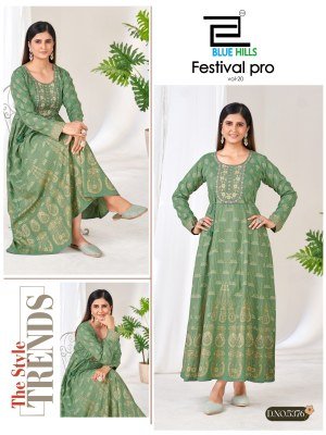 Blue Hills Festival Pro Vol. 20 Rayon Anarkali Gown with Belt fancy Anarkali suit catalogs
