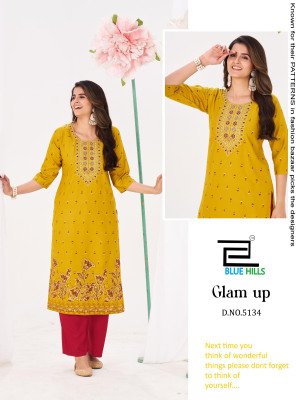 Blue Hills Glam up Rayon 14KG Kurti with Plazo Set  kurtis catalogs
