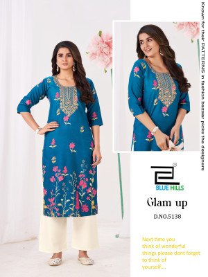 Blue Hills Glam up Rayon 14KG Kurti with Plazo Set  kurtis catalogs