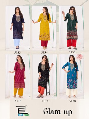 Blue Hills Glam up Rayon 14KG Kurti with Plazo Set  kurtis catalogs