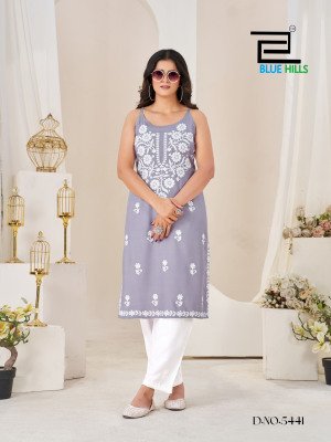 Blue Hills HANSVI 14 Kg Rayon Kurti Pant Set  kurtis catalogs