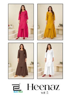 Blue Hills Heenaz Vol-5 Rayon Kurti with Rayon Sharara kurtis catalogs