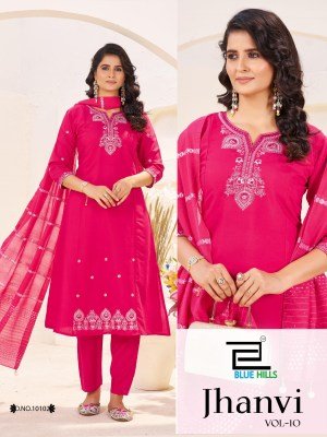 Blue Hills Jhanvi Vol 3 Roman Silk Suit with Chanderi Jacquard Dupatta Elegant Ethnic Wear And Wholesale kurtis catalogs