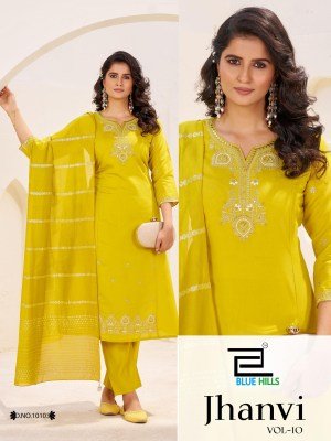 Blue Hills Jhanvi Vol 3 Roman Silk Suit with Chanderi Jacquard Dupatta Elegant Ethnic Wear And Wholesale kurtis catalogs