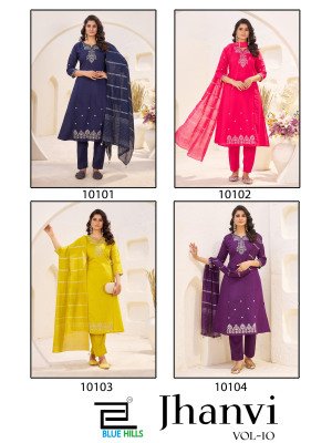 Blue Hills Jhanvi Vol 3 Roman Silk Suit with Chanderi Jacquard Dupatta Elegant Ethnic Wear And Wholesale kurtis catalogs