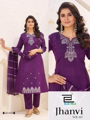 Blue Hills Jhanvi Vol 3 Roman Silk Suit with Chanderi Jacquard Dupatta Elegant Ethnic Wear And Wholesale kurtis catalogs