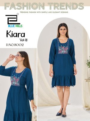 Blue Hills Kiara vol 18 Rayon Embroidery work Short Top Collection  western wear catalogs