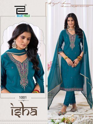 Blue Hills Kurti Isha Lace Work Dupatta  Nazmin with Multi Colour Dori And Sequin Embroidery Wholesale kurtis catalogs