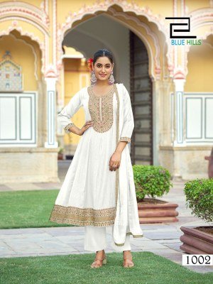 Blue Hills Mumtaz Festive Anarkali Heavy Rayon Dobby  Inner Crape Top Pant Naznin Dupatta  Jari And Sequence Work Wholesale kurtis catalogs