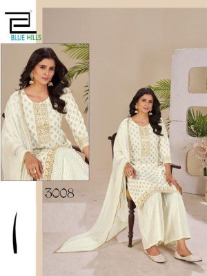 Blue Hills Muskaan Rayon Embroidered Kurti Set with Sharara And Nazmin Dupatta Ready to Wear Ethnic Collection Wholesale kurtis catalogs