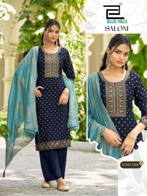 Blue Hills Saloni Nx 3-Piece Premium Rayon Kurti Set with Chanderi Foil Print Dupatta 