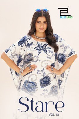 Blue Hills Stare Vol 18 Luxe Rayon Kaftan  Mil Print with Elegant Lace And Adjustable Dori Wholesale kurtis catalogs