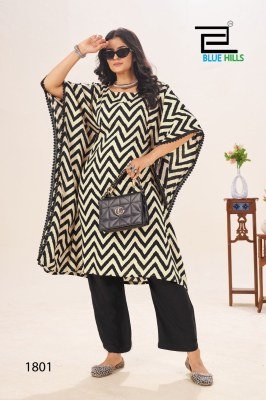 Blue Hills Stare Vol 18 Luxe Rayon Kaftan  Mil Print with Elegant Lace And Adjustable Dori Wholesale kurtis catalogs