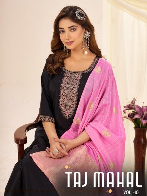 Blue Hills Taj Mahal VOL 10 offers 3 PCS suit sets in Roman Silk with Jacquard dupatta Wholesale readymade suits with exclusive designs superior quali readymade suit catalogs