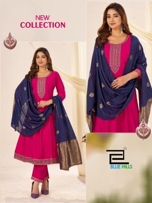 Blue Hills Taj Mahal VOL 10 offers 3 PCS suit sets in Roman Silk with Jacquard dupatta Wholesale readymade suits with exclusive designs superior quali readymade suit catalogs